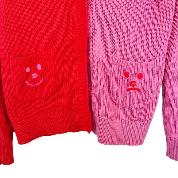 Stella McCartney Kids Cosmic Cardigan Girls Red Pink Designer Rib Knit Size 12 - Picture 4 of 8